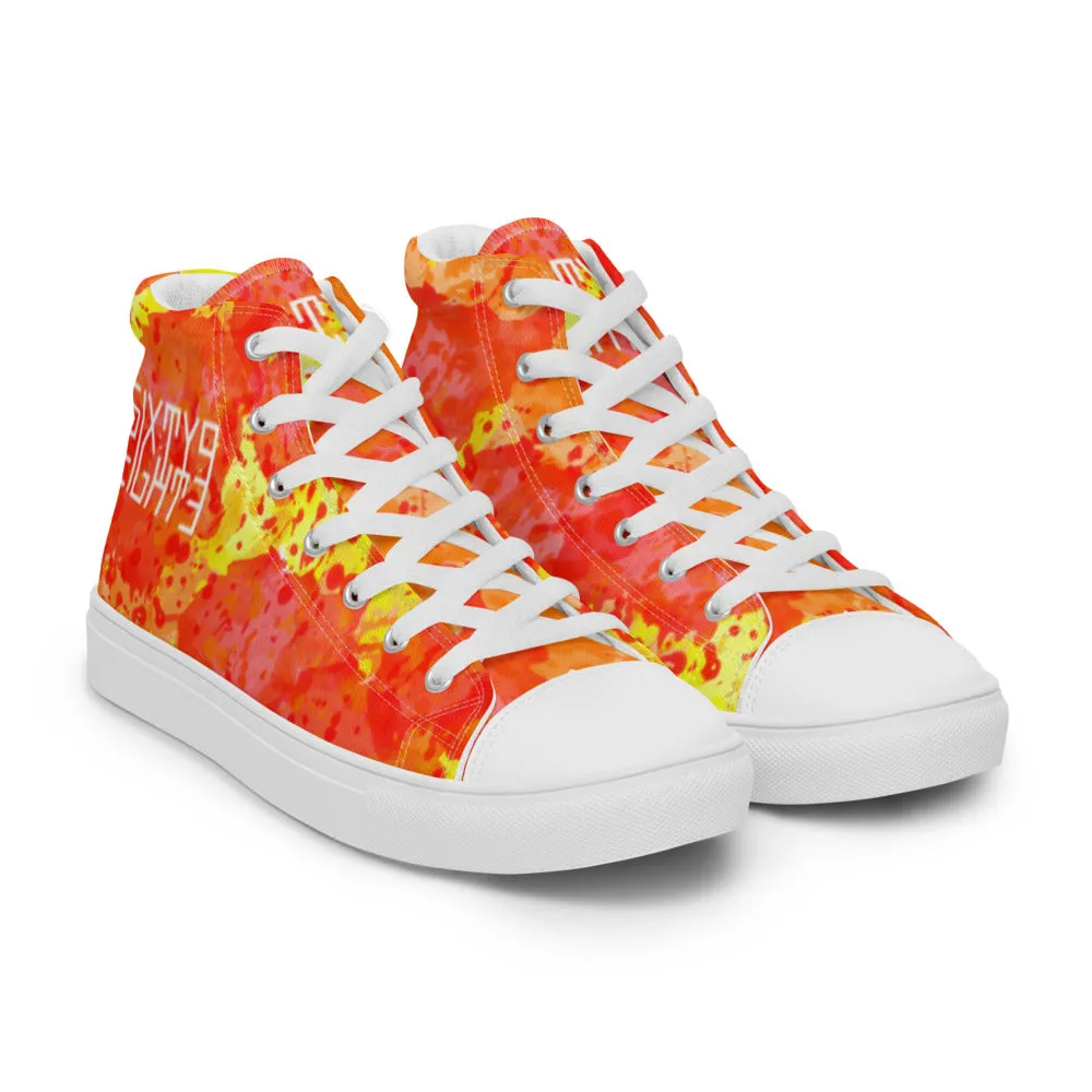 Sixty Eight 93 Logo White Sunburst Women's High Top Shoes