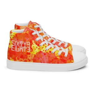 Sixty Eight 93 Logo White Sunburst Women's High Top Shoes