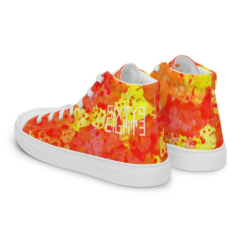 Sixty Eight 93 Logo White Sunburst Women's High Top Shoes