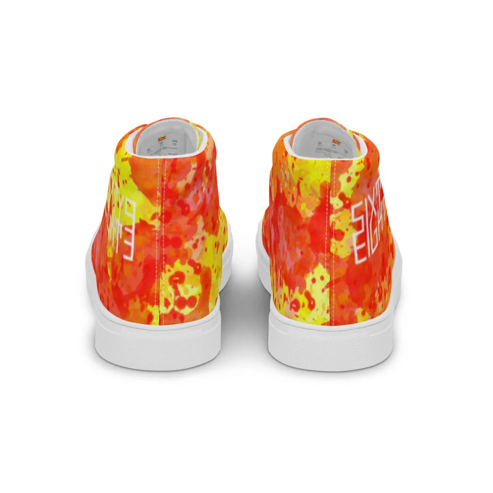 Sixty Eight 93 Logo White Sunburst Women's High Top Shoes