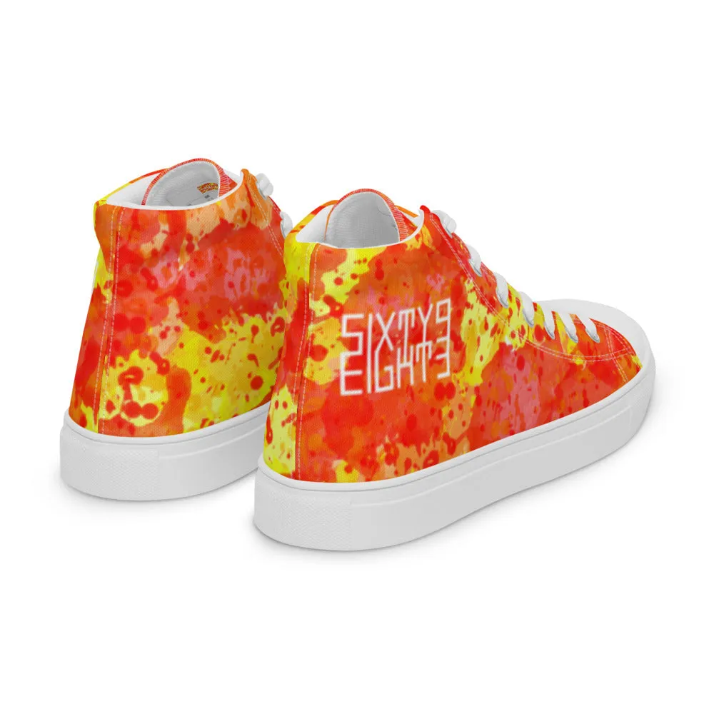 Sixty Eight 93 Logo White Sunburst Women's High Top Shoes