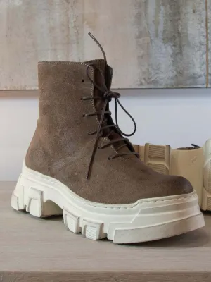 Suede London Boots with Laces