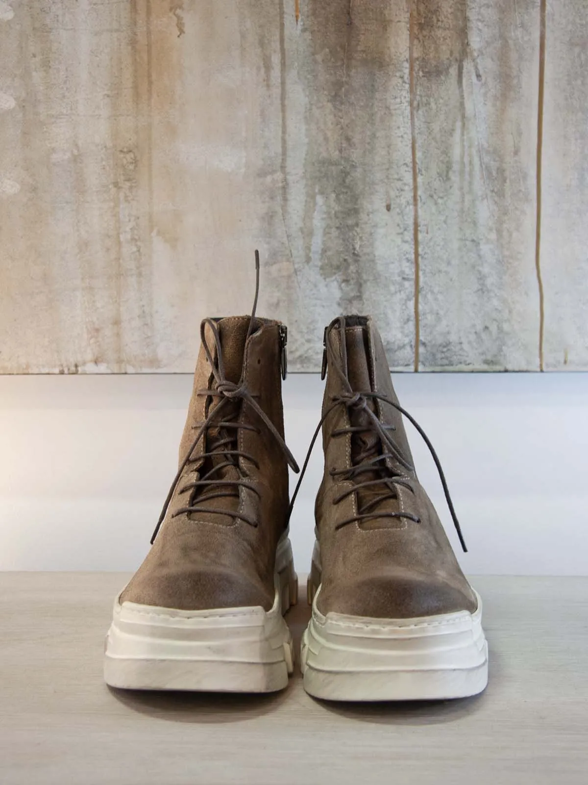 Suede London Boots with Laces