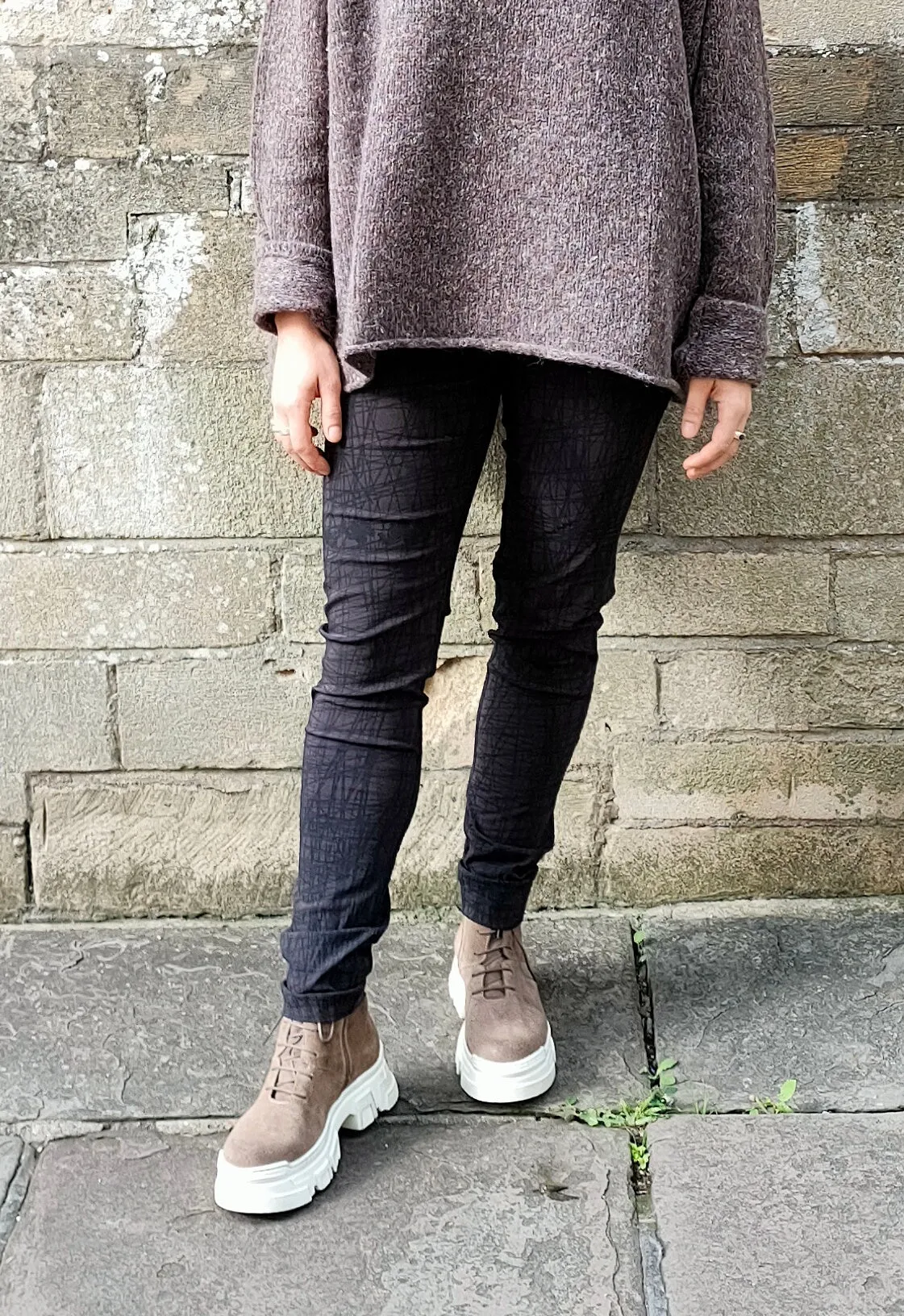 Suede London Boots with Laces