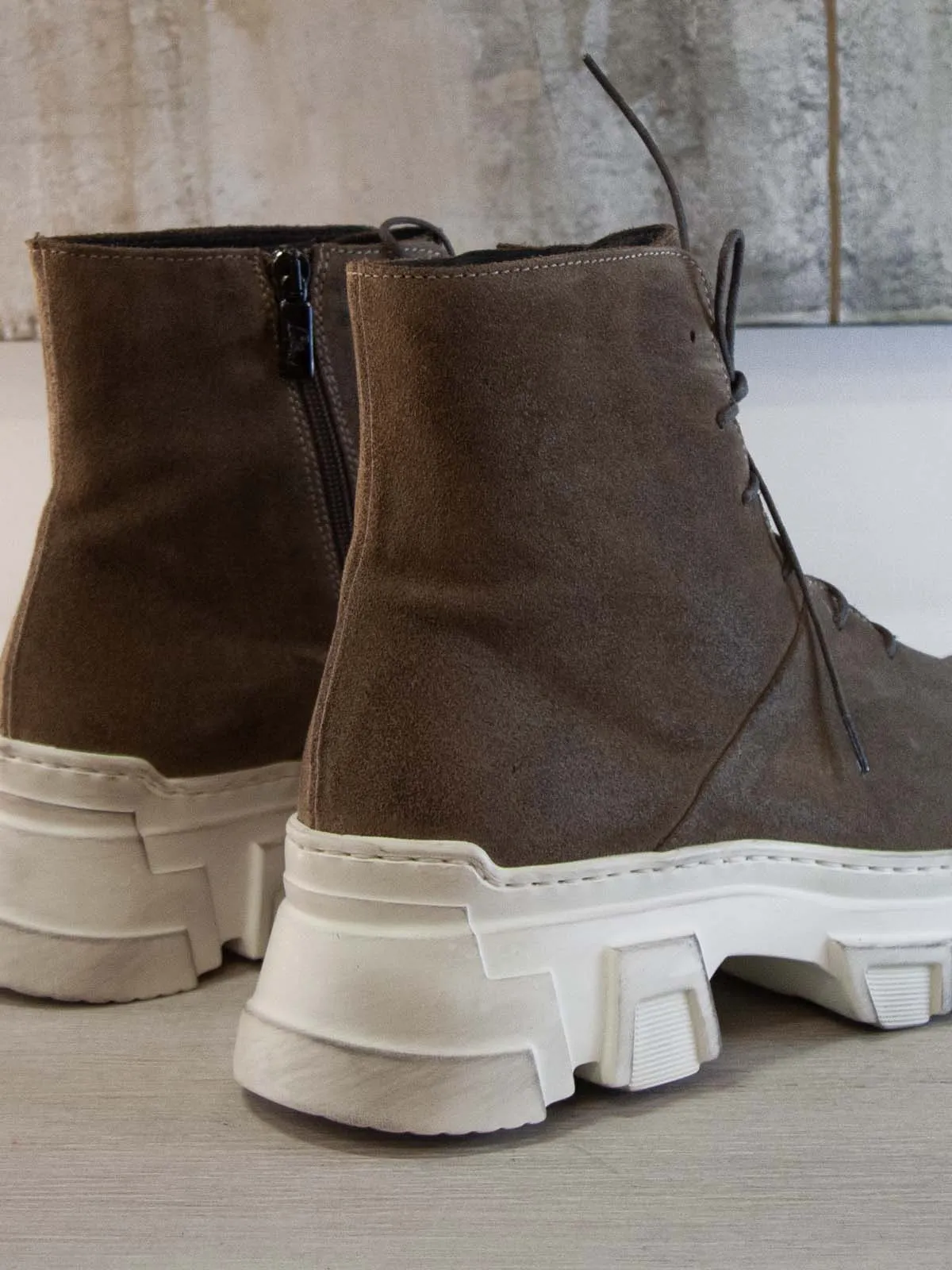 Suede London Boots with Laces