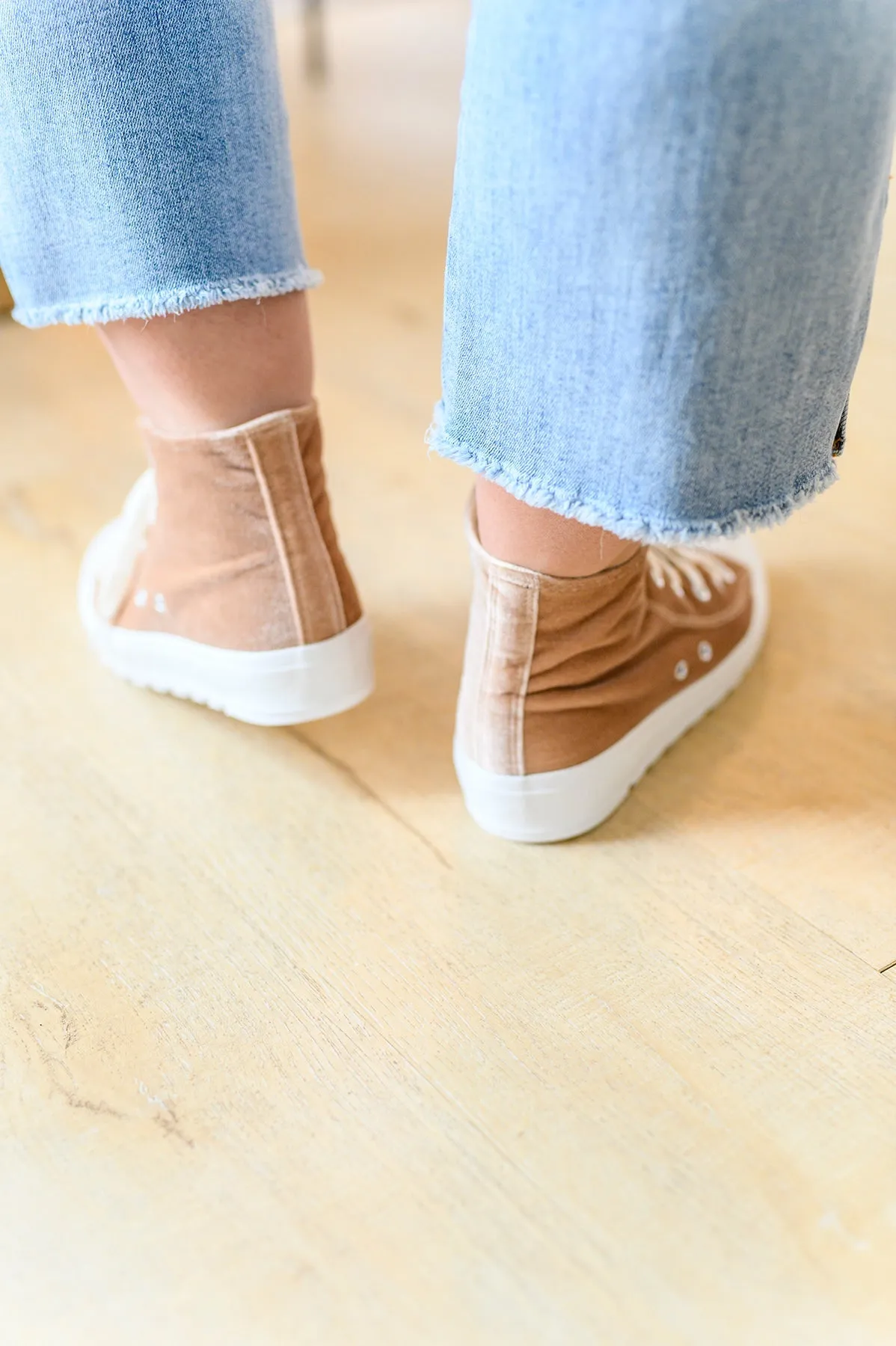 Velvet High Tops in Tan