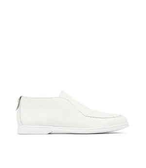 White leather loafers