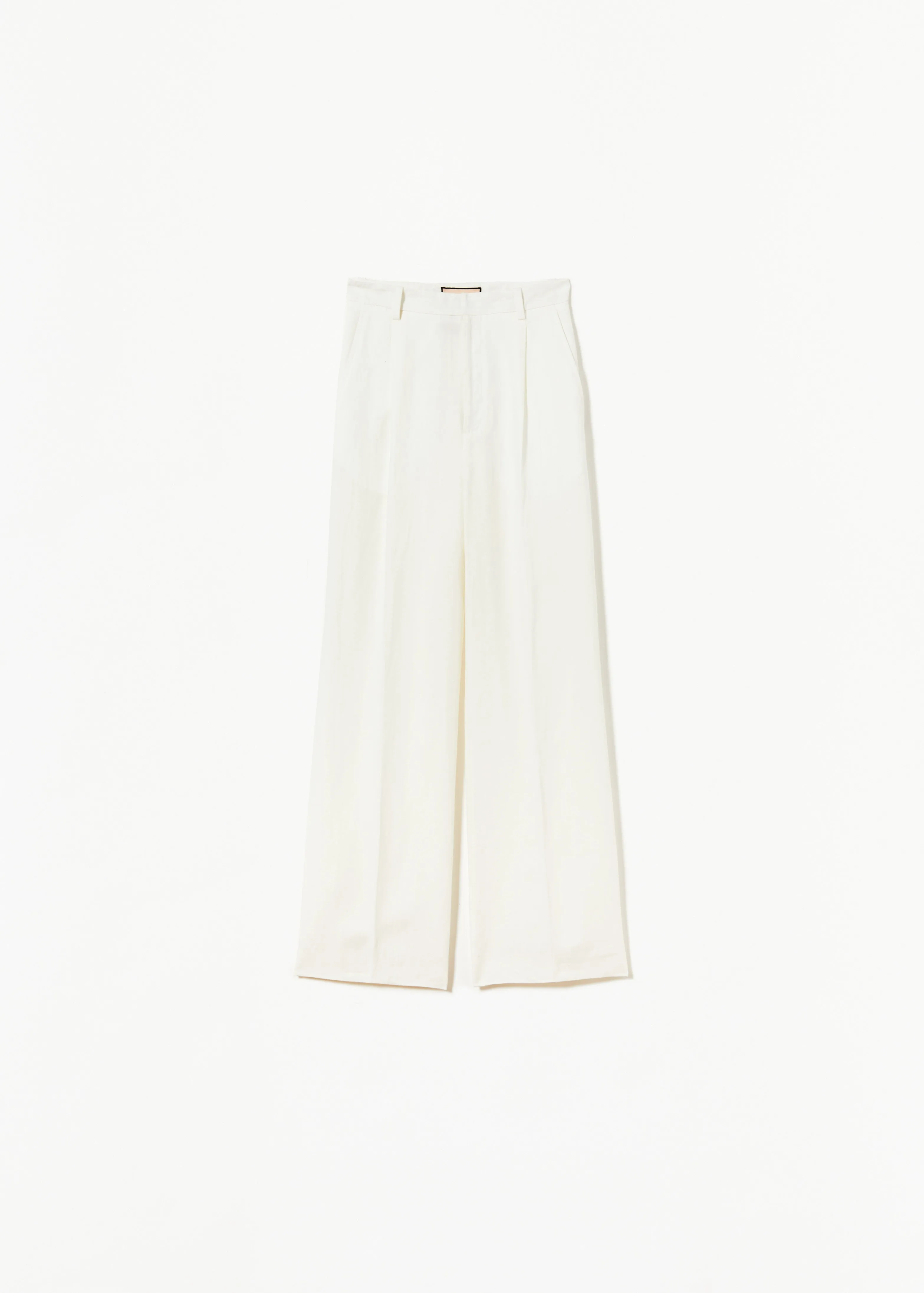WHITE LINEN WIDE LEG TROUSERS