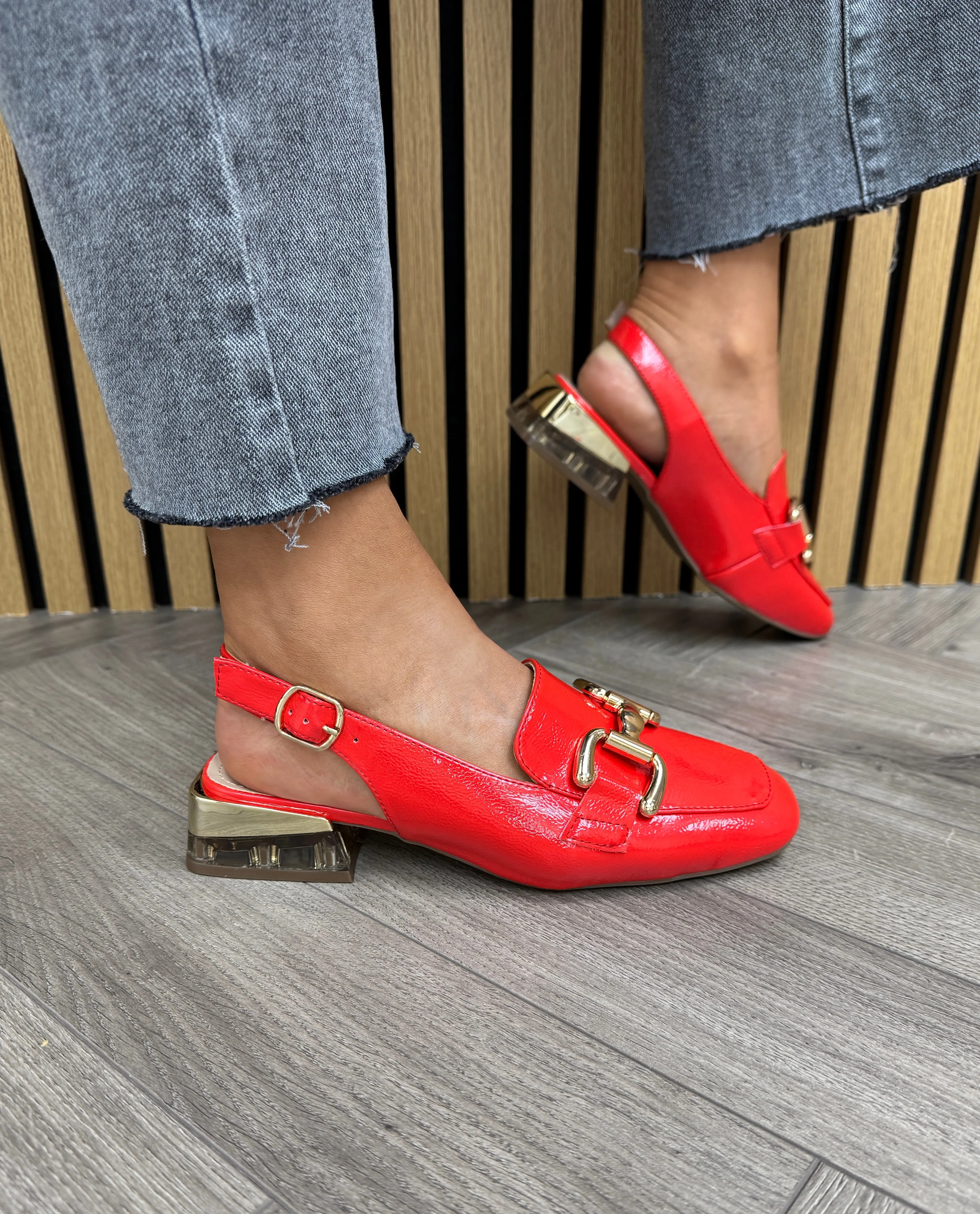 Zanni & Co Diraz One Slingback Patent Loafer - Poppy Red (Z31)