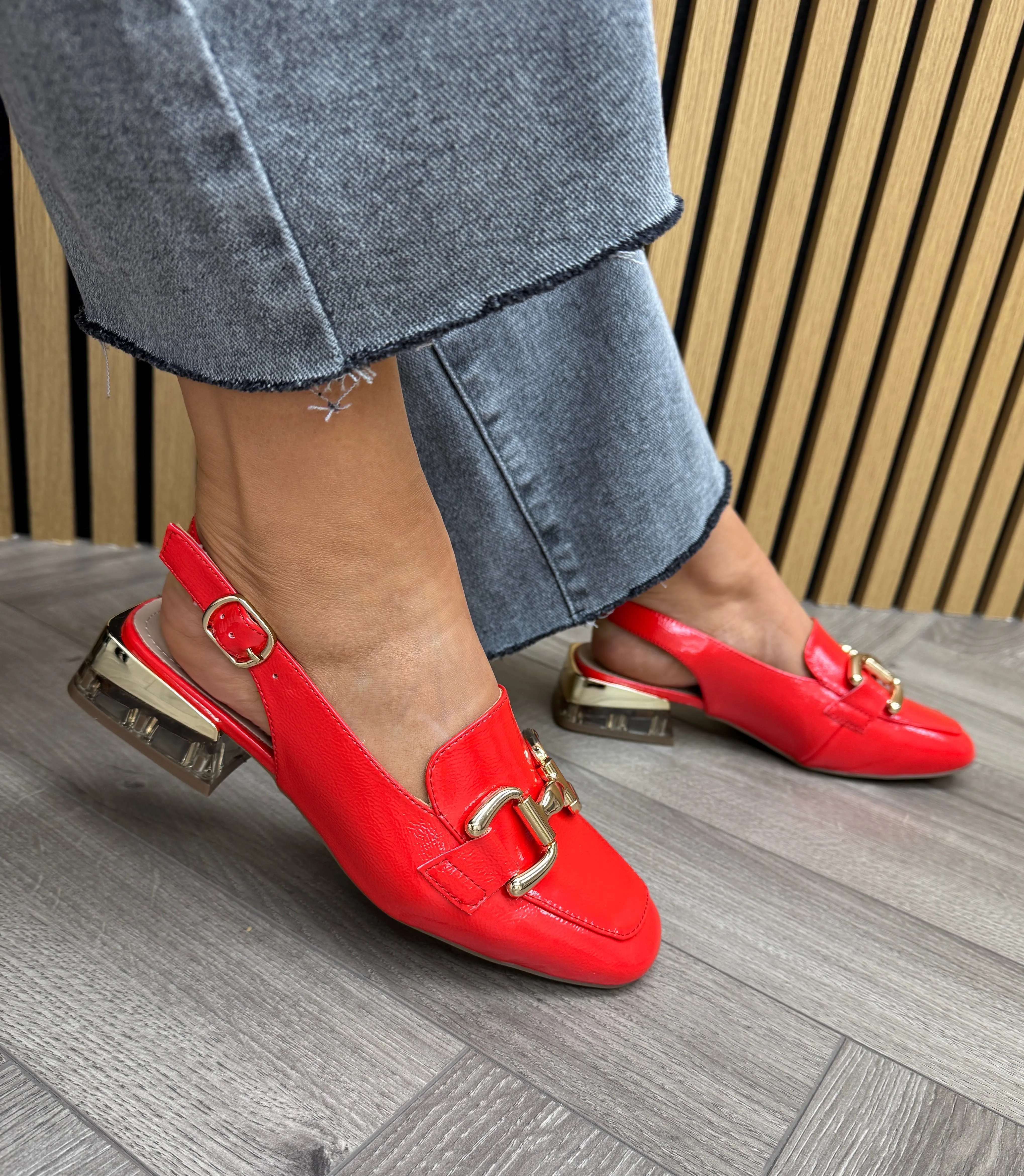 Zanni & Co Diraz One Slingback Patent Loafer - Poppy Red (Z31)